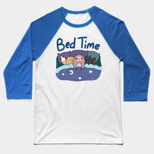 "Bed Time" Sloth and Cats Baseball T-Shirt